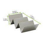 Reusable Stainless steel holder for 3 tacos L:7.87in W:3.93in H:1.96in - 6 pcs Reusable Stainless steel holder for 3 tacos L:7.87in W:3.93in H:1.96in - 6 pcs